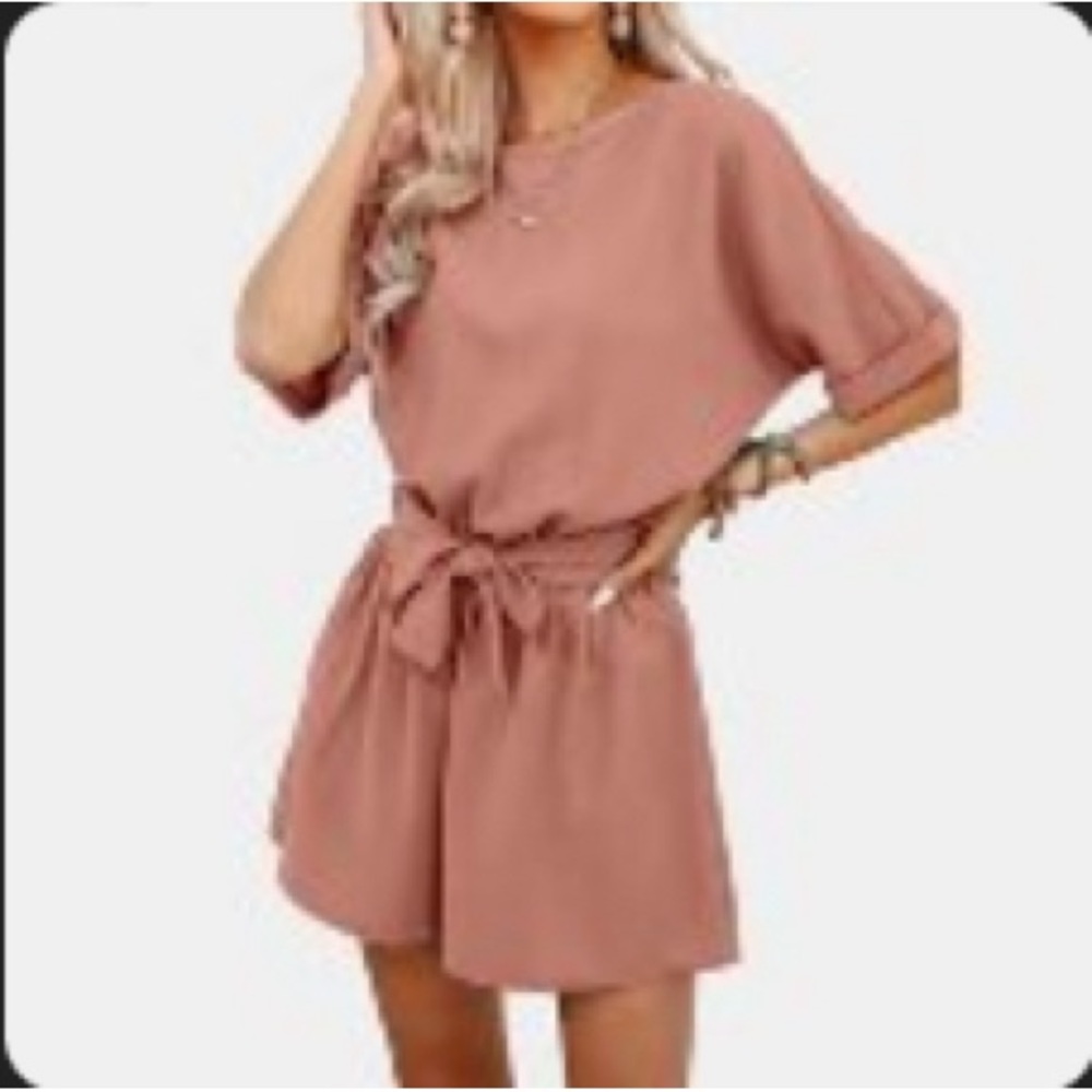 Women’s Belted Boat Neck Romper - Cupshe XL- “red”